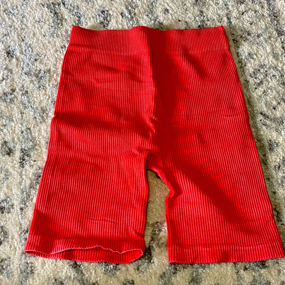 Womens Biker Short, Red, Large (stretchy), Forever21